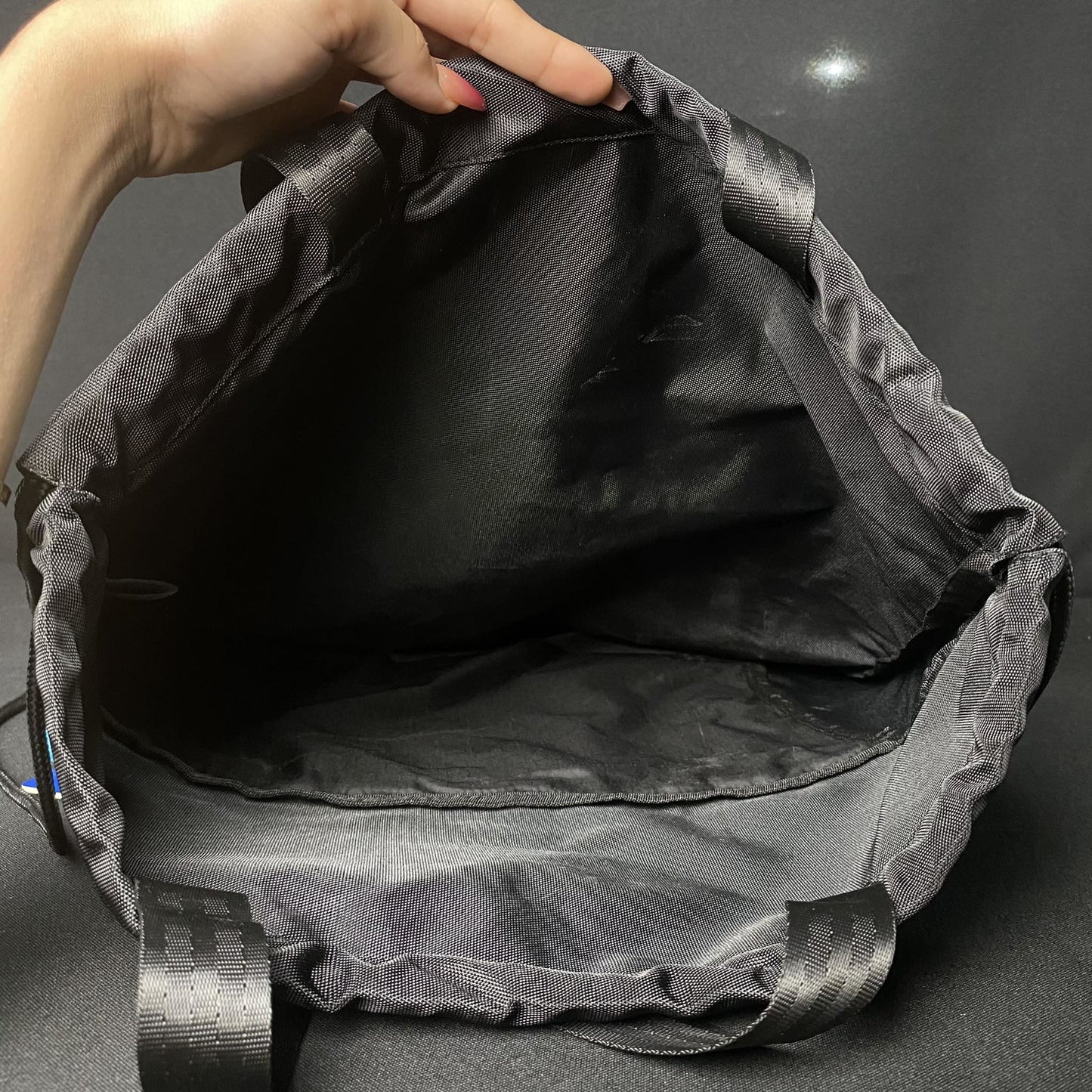 Crypto Black Pulls String Bag - Factory Pull-out
