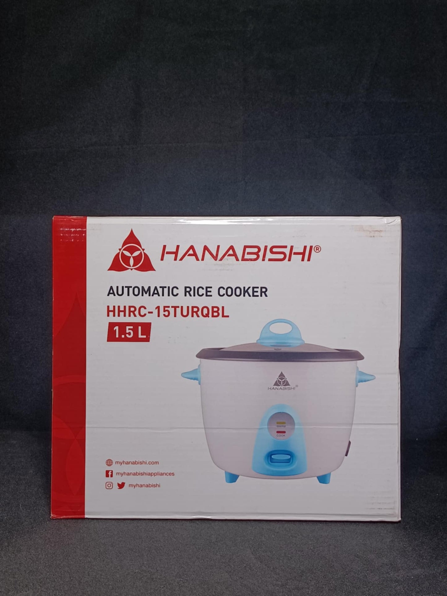Hanabishi Automatic Rice Cooker 1.5 Liters HHRC-15TURQBL