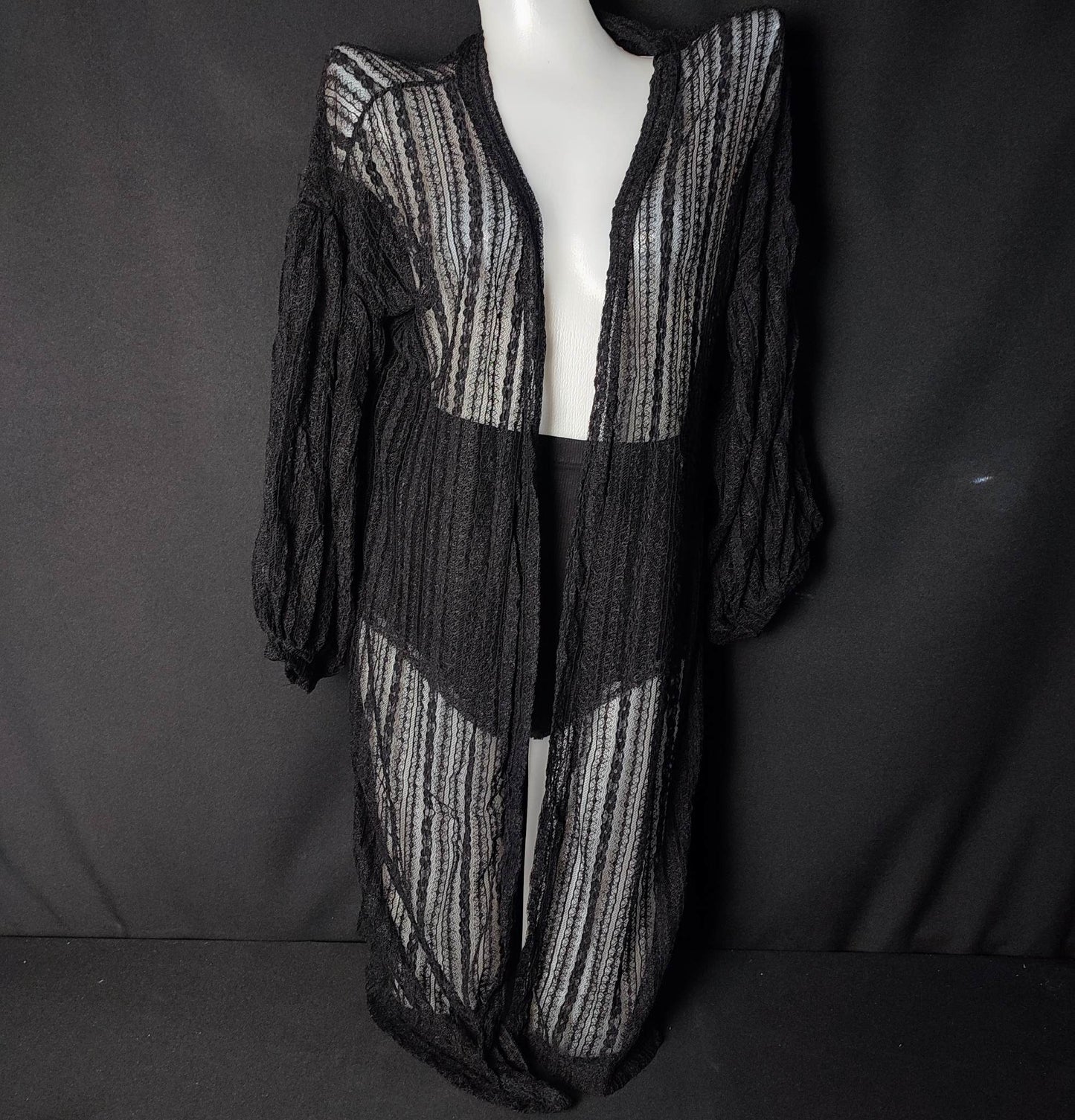 (7K78Z2)?Cod??Women Cardigans Summer Beach Long Sleeve Sheer Lace Sunscreen Bl - Yellowish