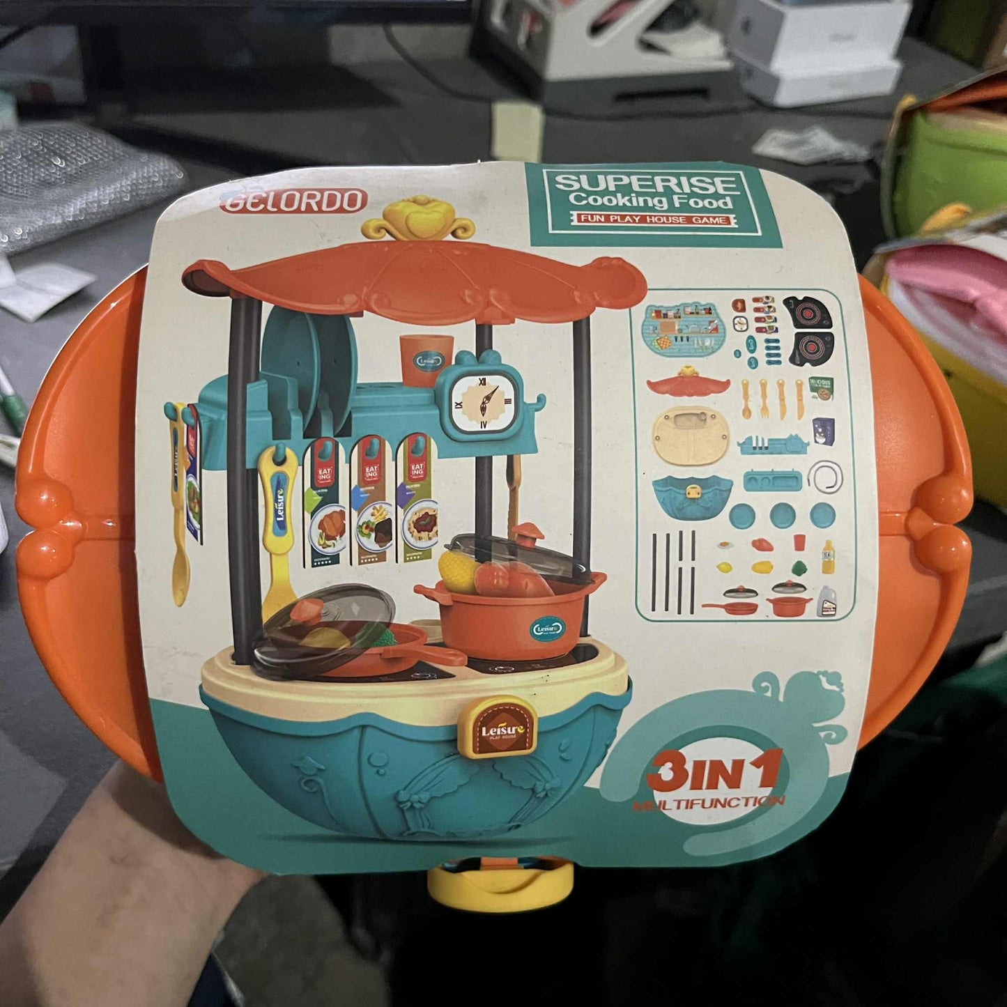 Gelordo Superise Cooking Food Fun Play House Game 3 in 1 Multifunction - No. 66109