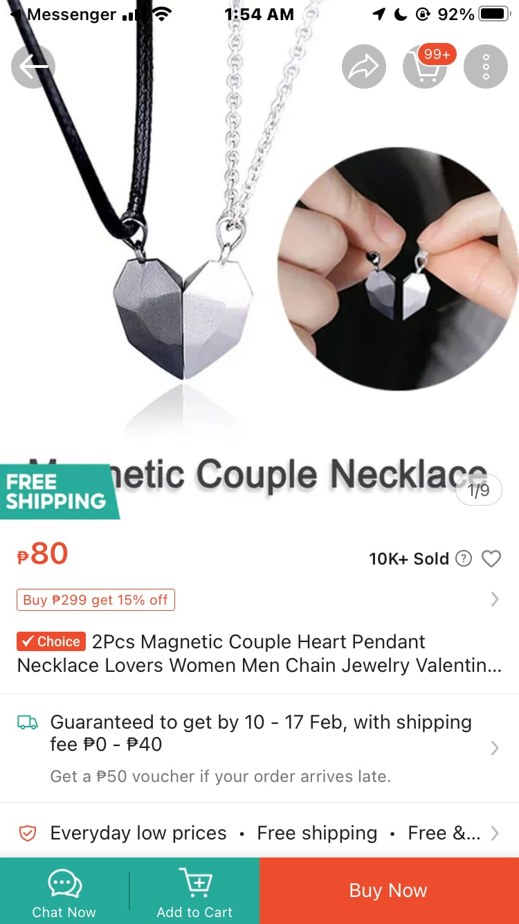 Magnetic Couple Lover Heart Pendant Necklace