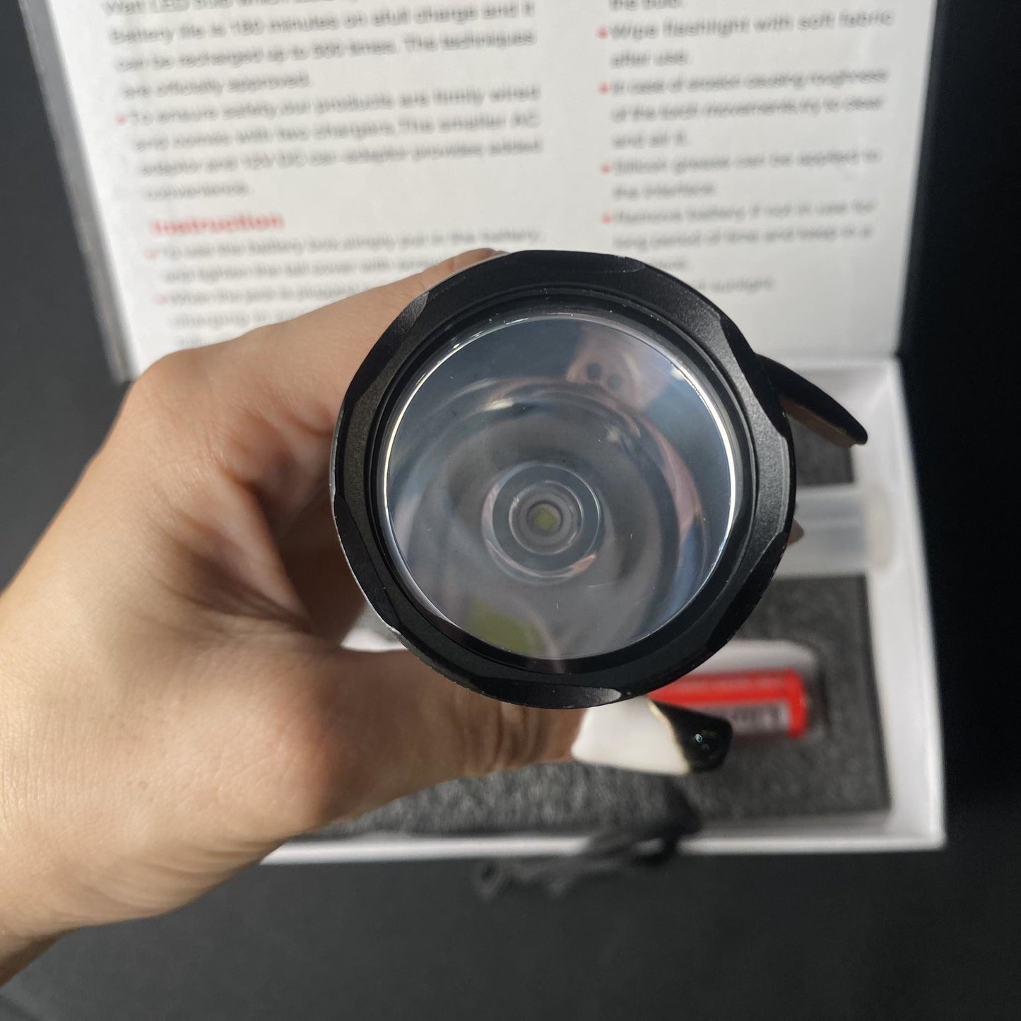 Aluminum Alloy Flashlight W/ Battery & Battery Charger - T6061