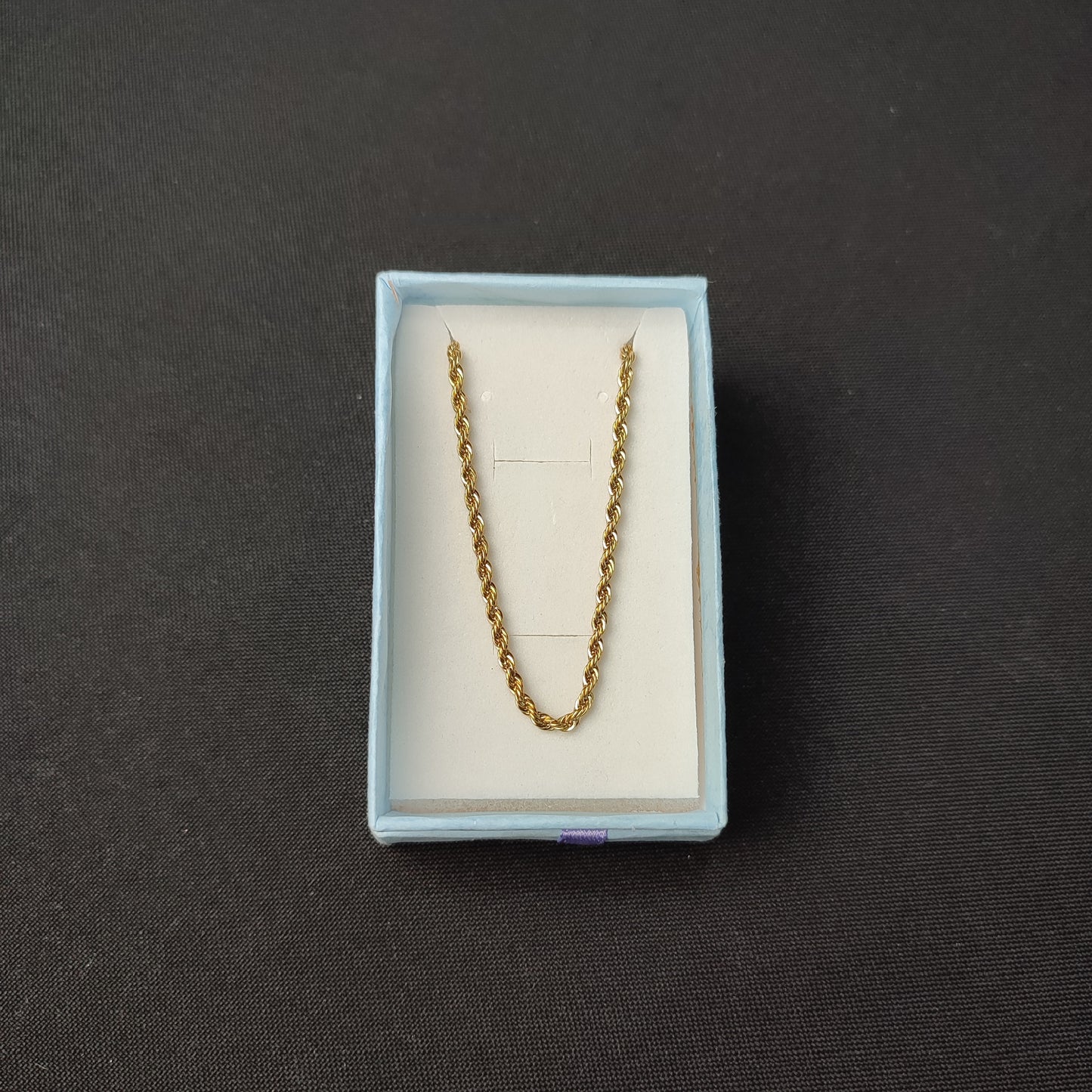 Gold Twisted Rope Chain Necklace (2mm*24inches) with Color Box