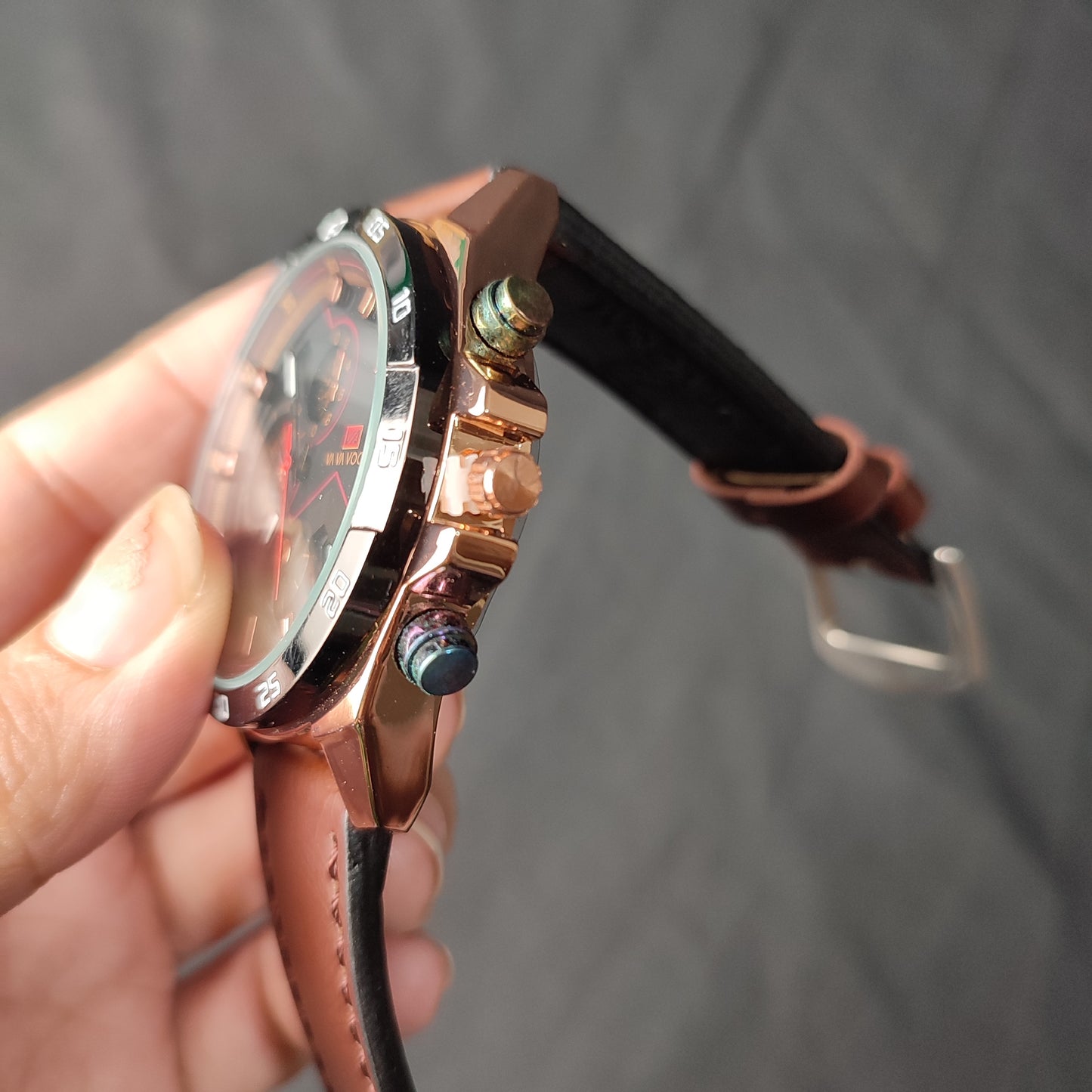 (QHG1Y)Vava VOOM Men 's Watches 100% Original Chronograf Watches Men Quartz A