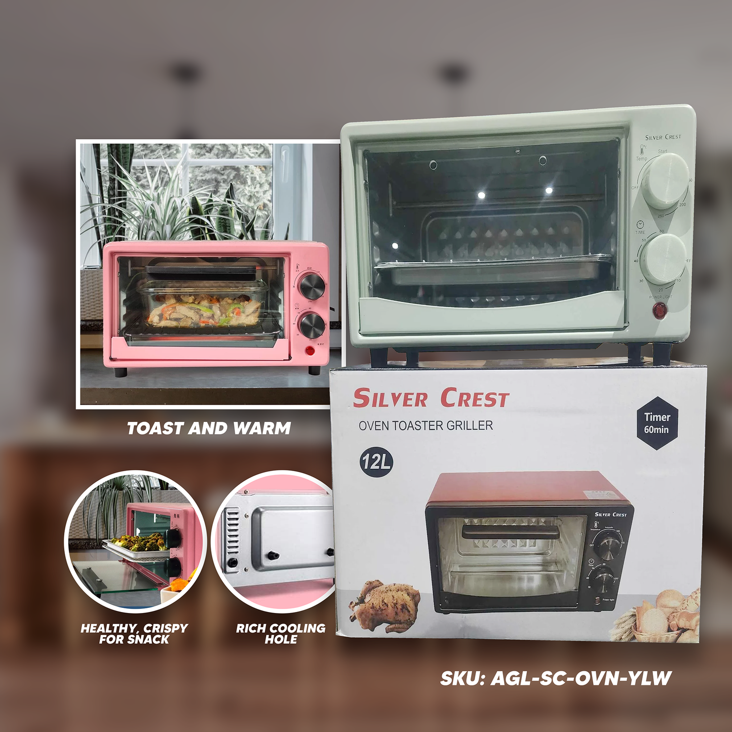 Silver Crest Oven Toaster Griller 12L