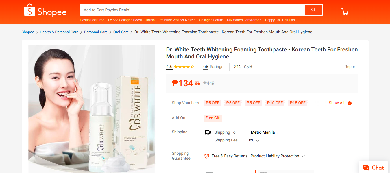 Dr. White Foaming Toothpaste 125ml