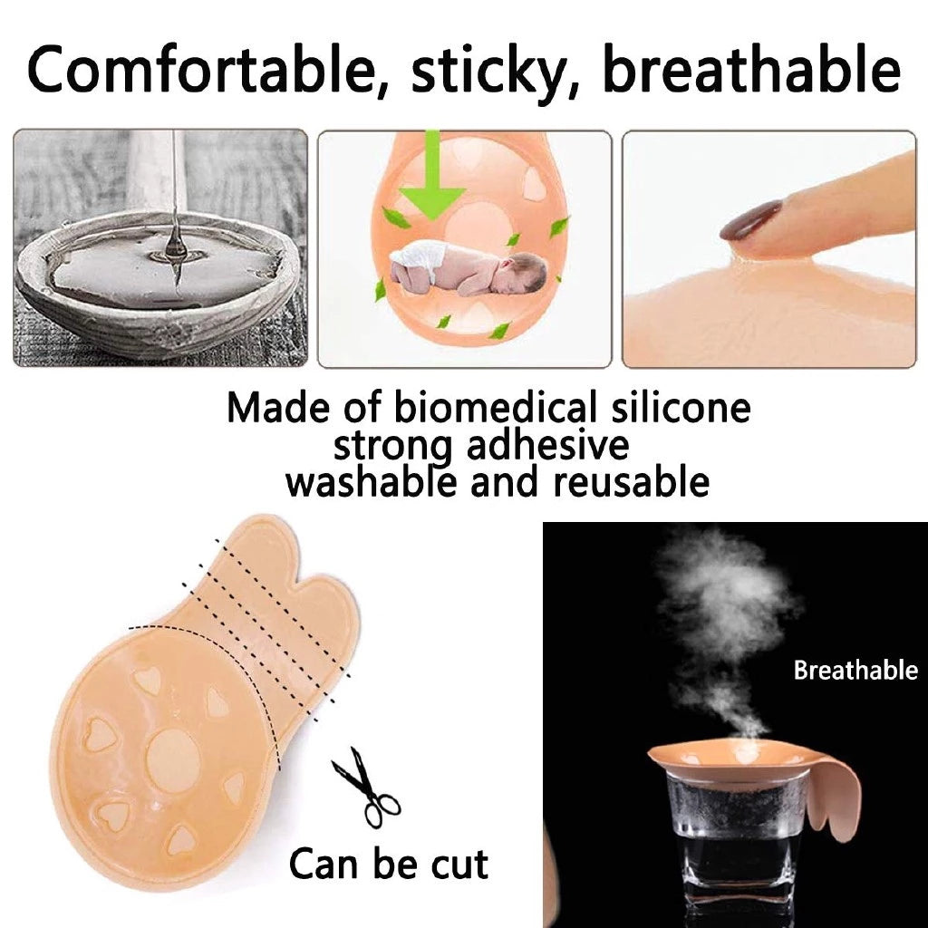 Rabbit Ear Style Nipple Silicone Bra - 1 Pair