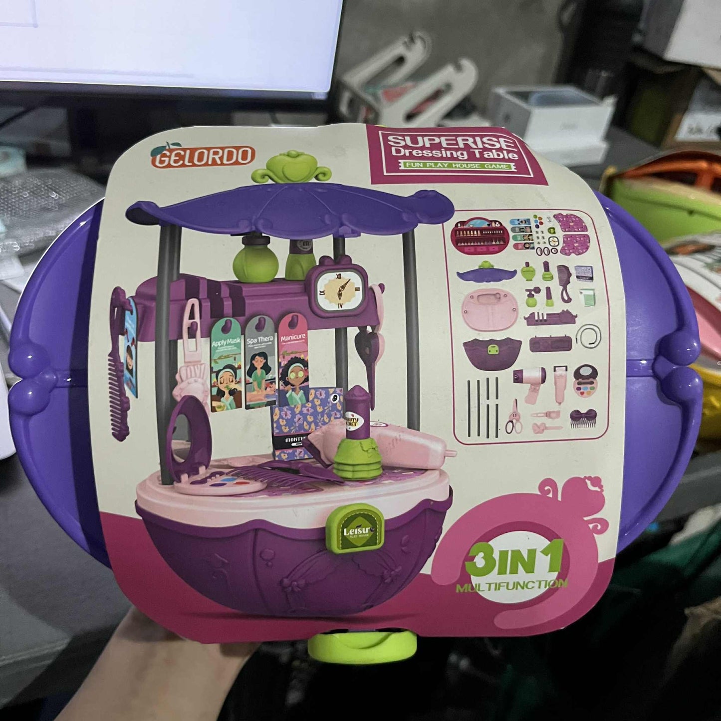 Gelordo Superise Dressing Table Fun Play House Game 3 in 1 Multifunction - No. 66108