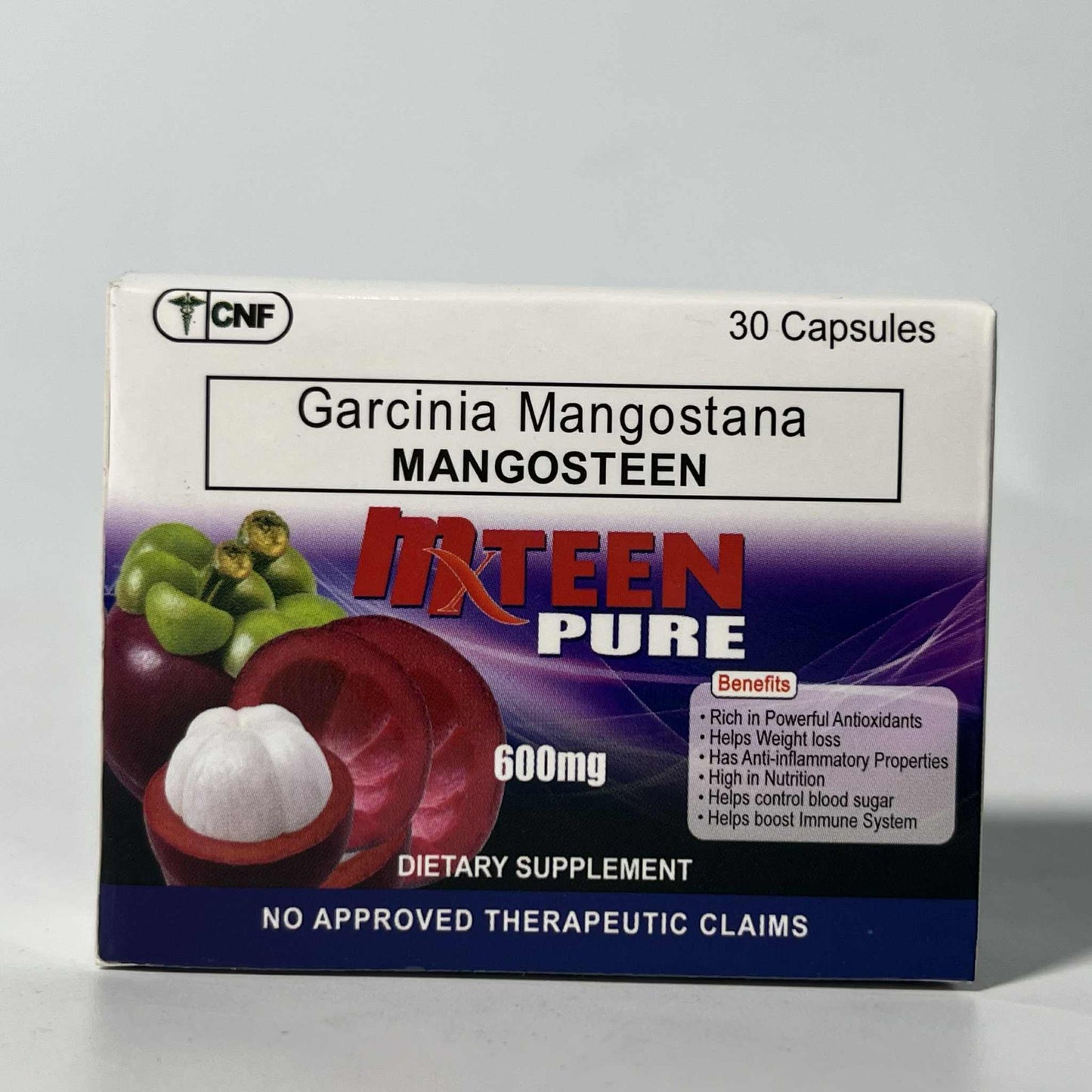 CNF Garcinia Mangostana Mangosteen Mxteen Pure 30s (600mg) - 30 Capsules