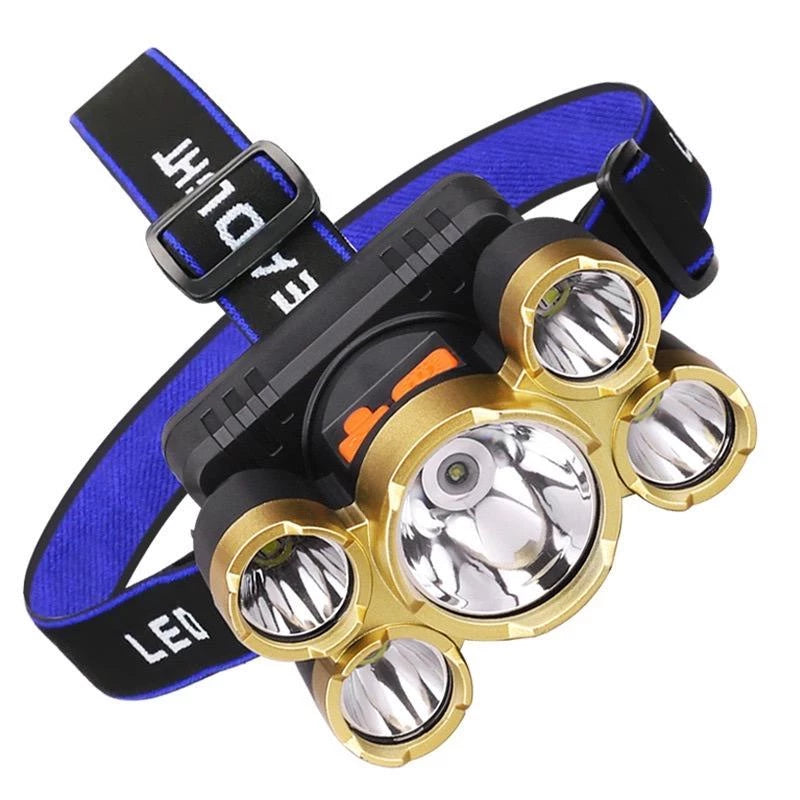 Rechargeable 5 LED High Power Headlamp 38000w