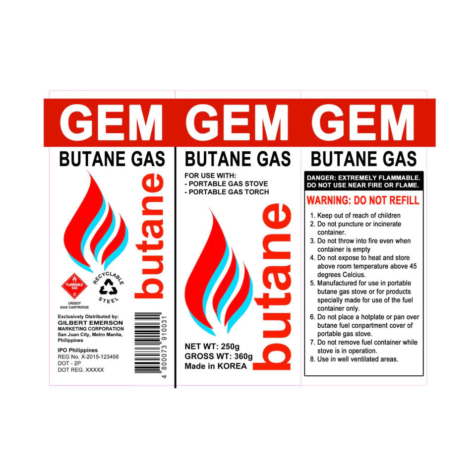Gem Butane Gas for Portable Gas Stove & Gas Torch 250g