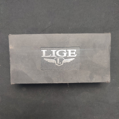 Lige Metal Mesh Watch W/Box - Black Strap