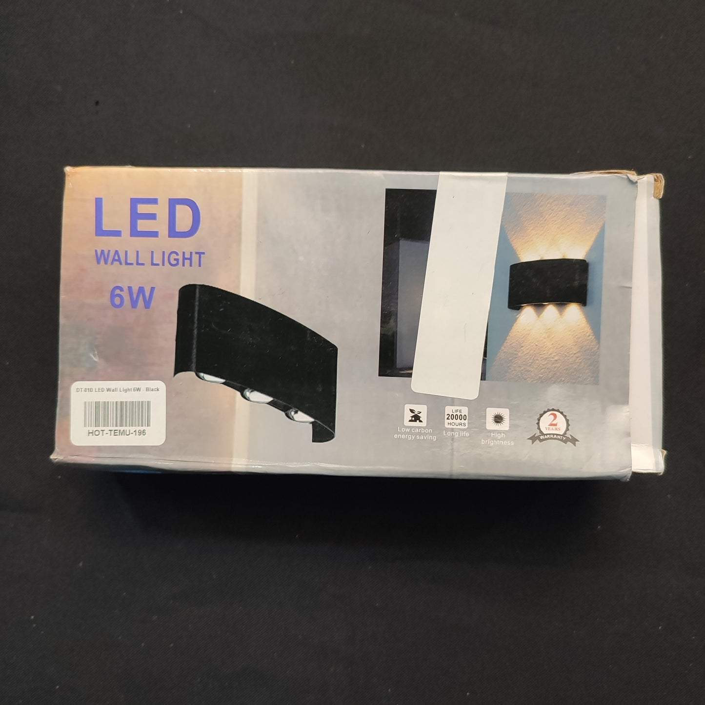 DT-010 LED Wall Light 6W - Black