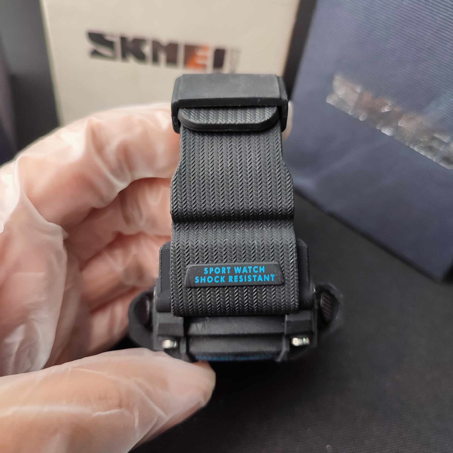 Skmei Rubber Digital Watch W/Box - Black/Blue