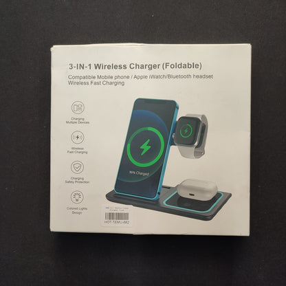 X455 3 in 1 Wireless Charger (Foldable) - Purple