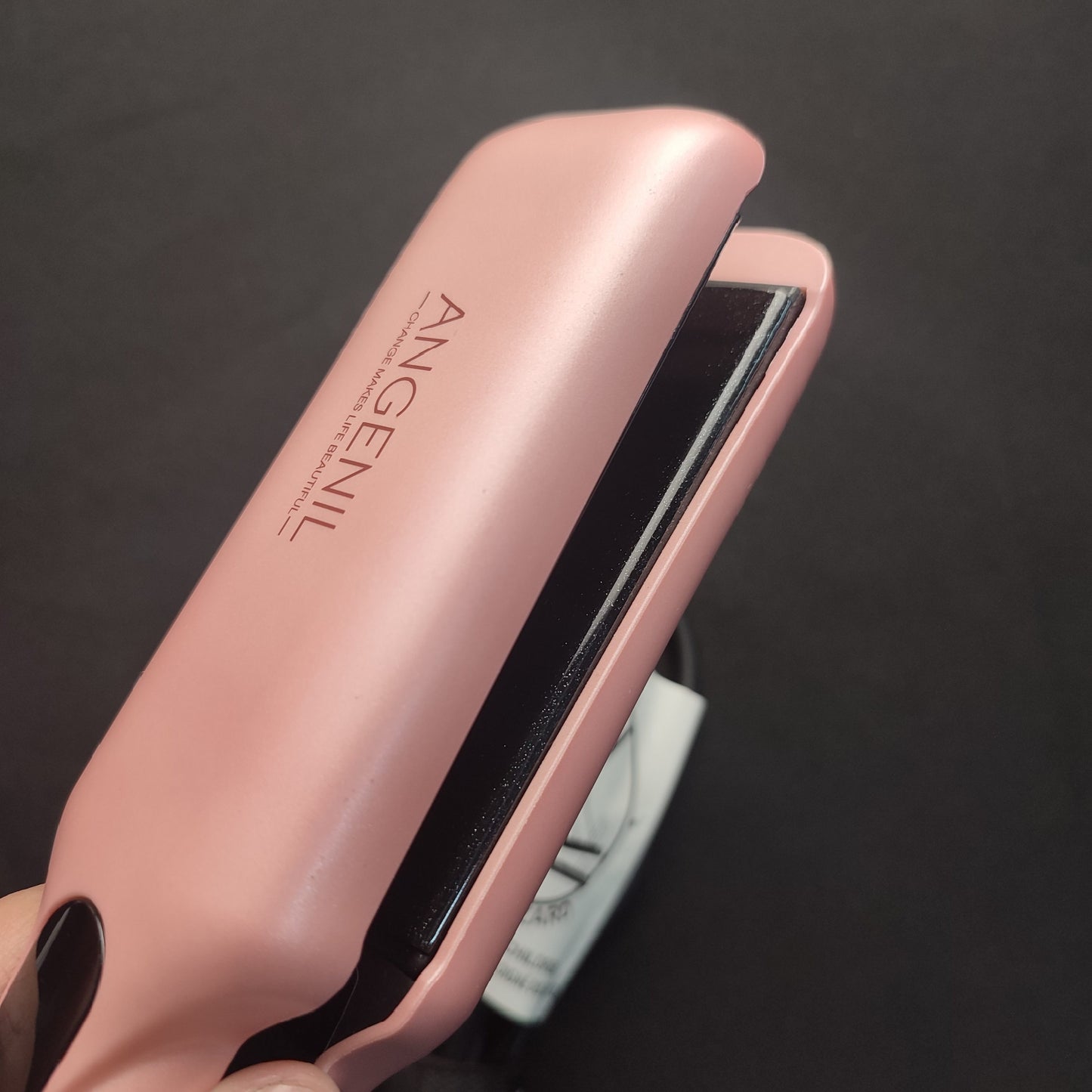 HY-098B Angenil Argan Oil Flat Iron Hair Straightener - Pink