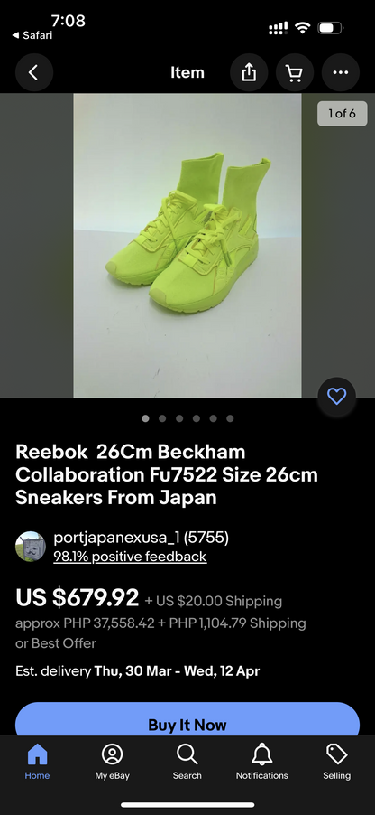 Reebok Yellow Green High Rubber Shoes BOLTON SOCK VB Unisex (FU7522) - Phase-out Model