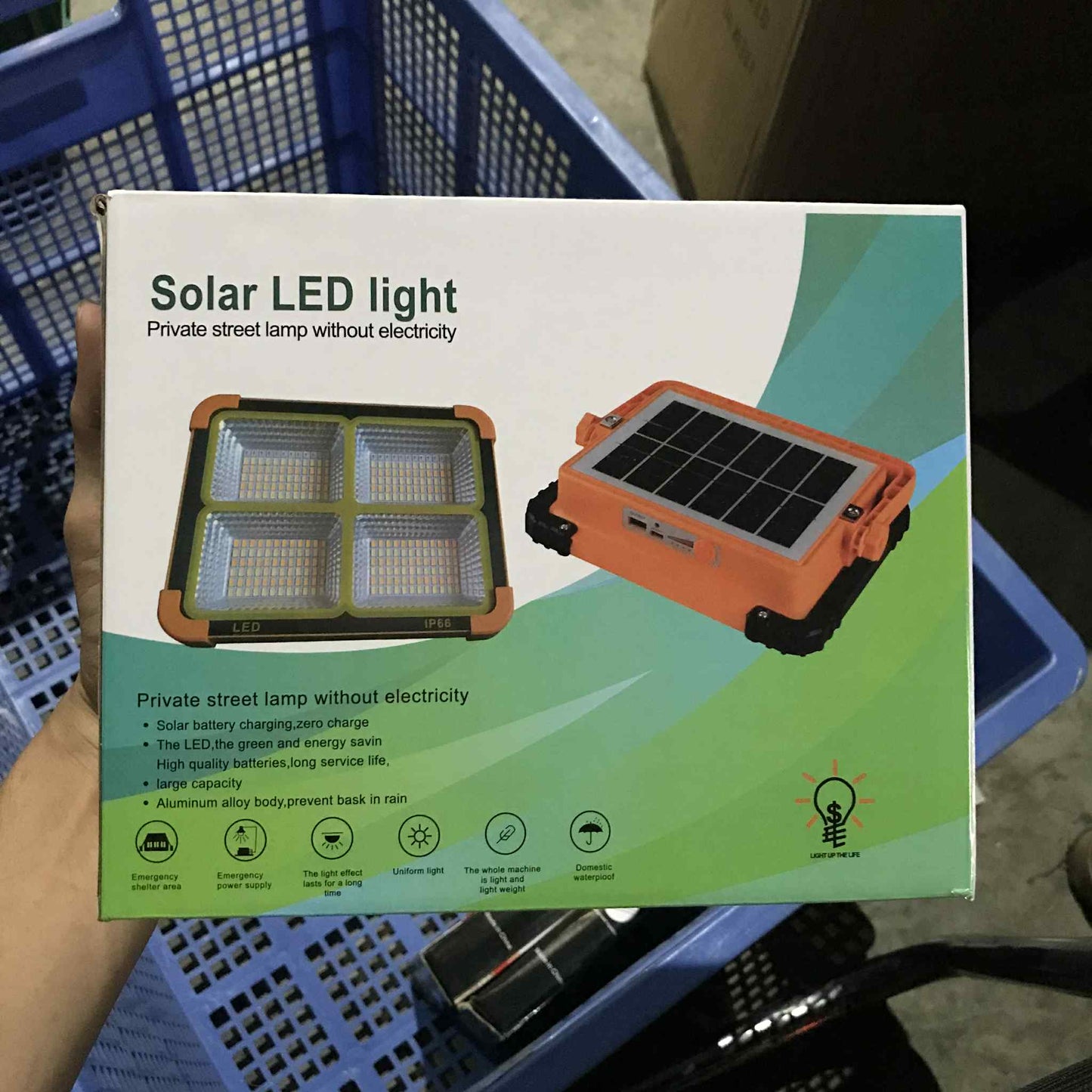 [A1-1263] 600w Solar LED Light Private Street Lamp without Electricity 12000mAh