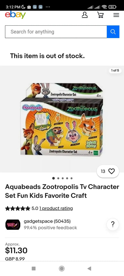 Aquabeads Zootropolis Character Set