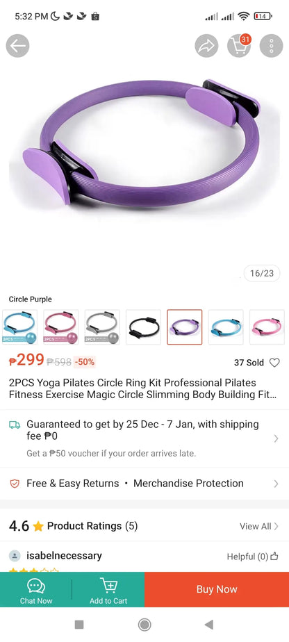 Pilates Yoga Ring Resistance Exerciser