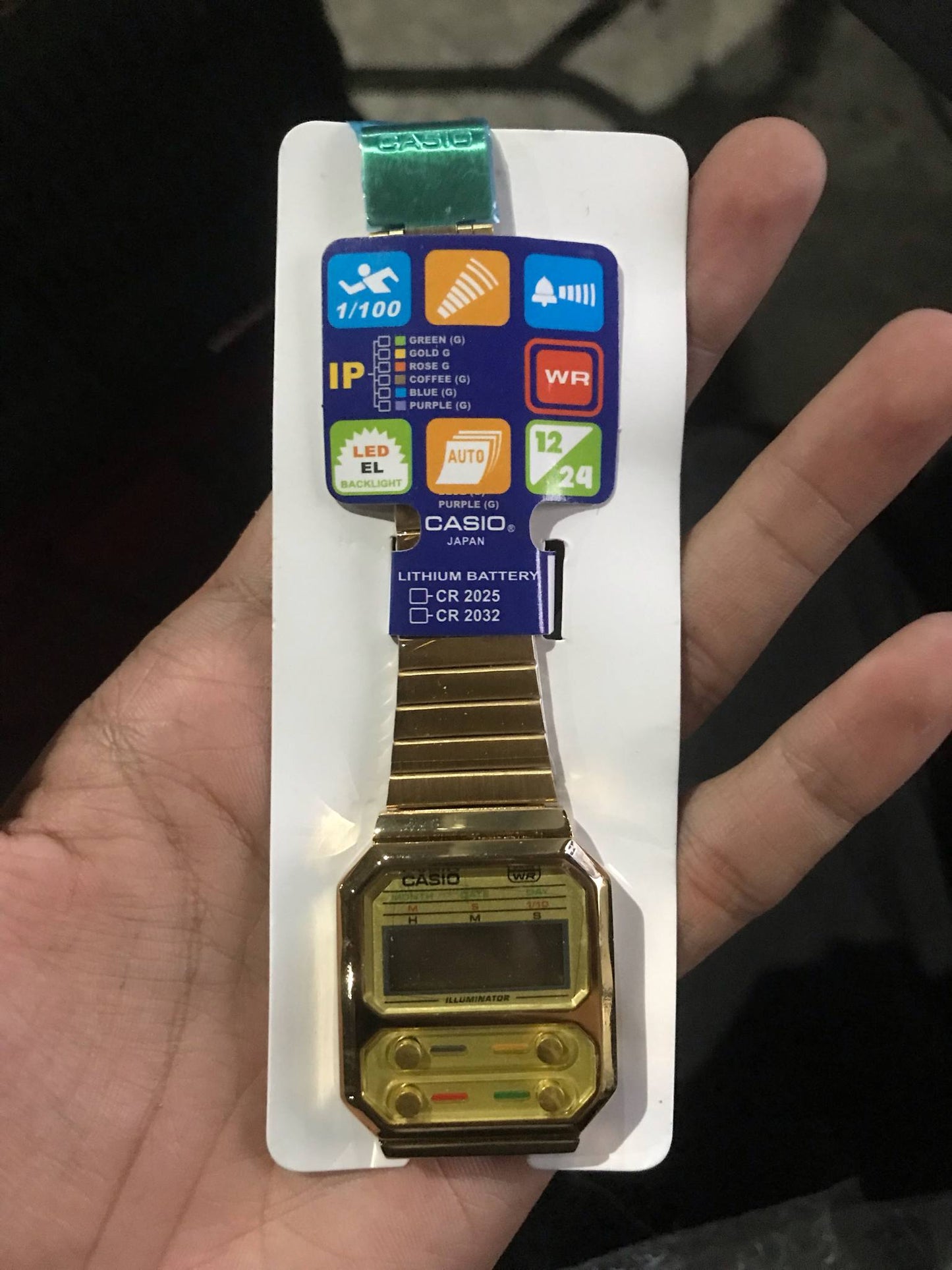 Casio Illuminator Vintage Stainess Steel Digital Watch A100WE