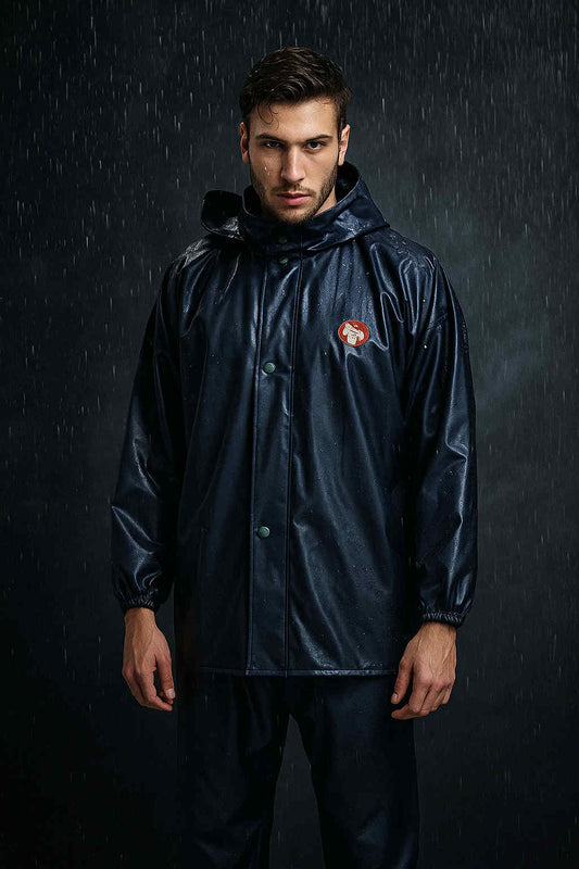 [A1-1406] Ya Yue Plaid Raincoat Rubberized PL-903