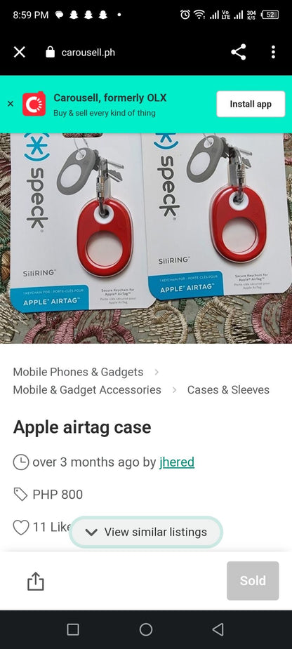 ????Speck Siliring/Apple Air Tag Unreal Red/White