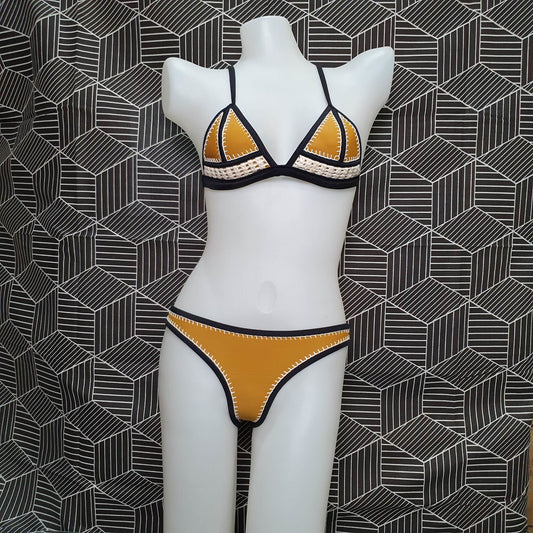 Authentic Australian Triangl Swimwear Swimsuit - Farrah-Brown Sugar Top & Bottom-Top And Bottom