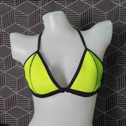 Authentic Australian Triangl Swimwear Swimsuit - Black Neon - Yellow Flash-Top