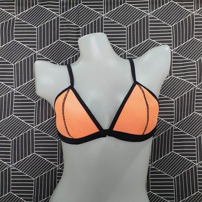 Authentic Australian Triangl Swimwear Swimsuit - Black Neon - Orange Burst-Top