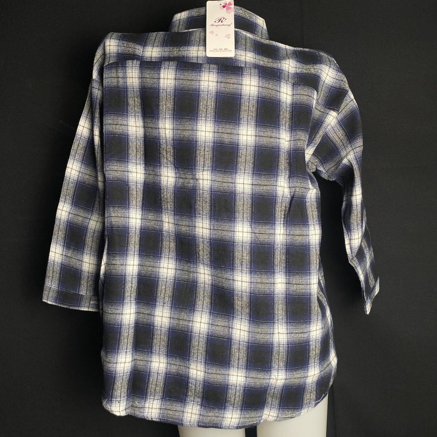 (V1BEUJ)Korean Version Of The Loose Casual Plaid Long-Sleeved Shirt