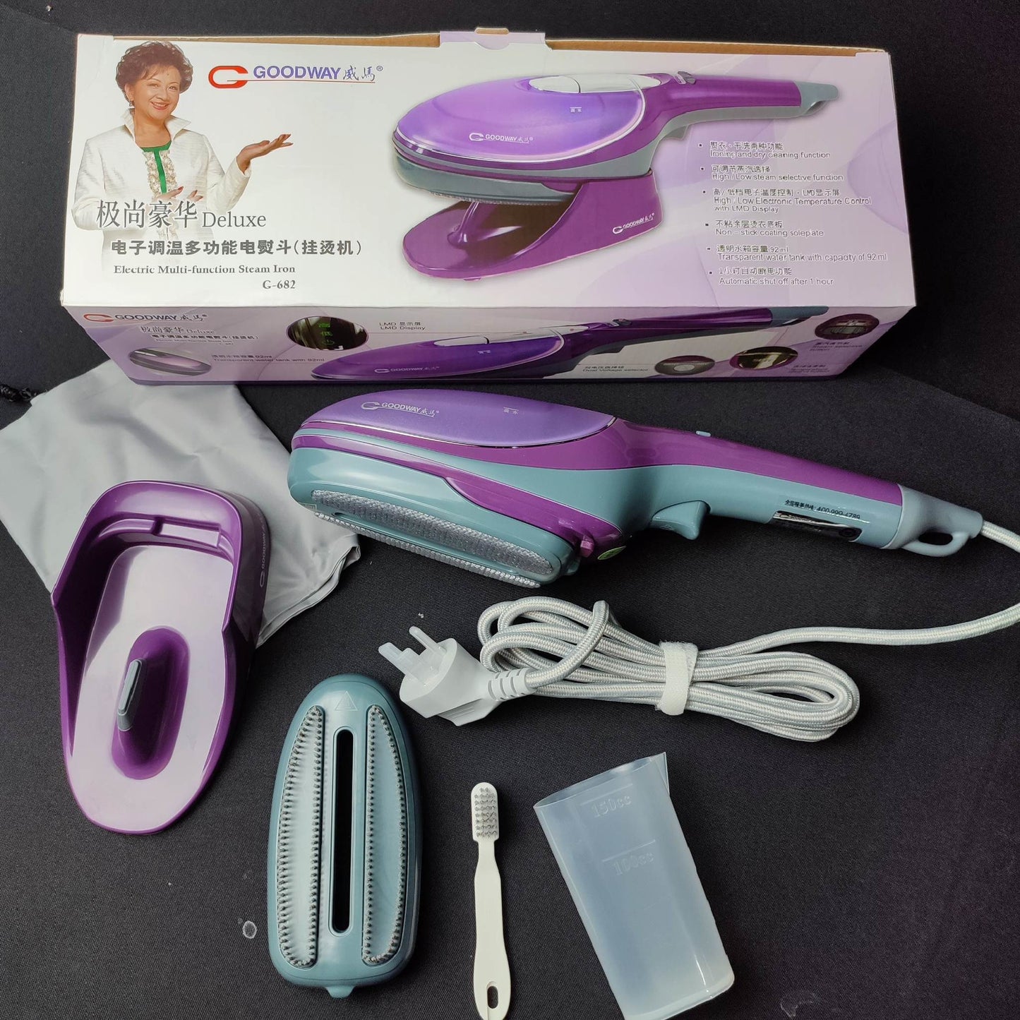 Goodway Deluxe Electric Multi-Function Steam Iron Purple (G-682) - International Mall PUll-out