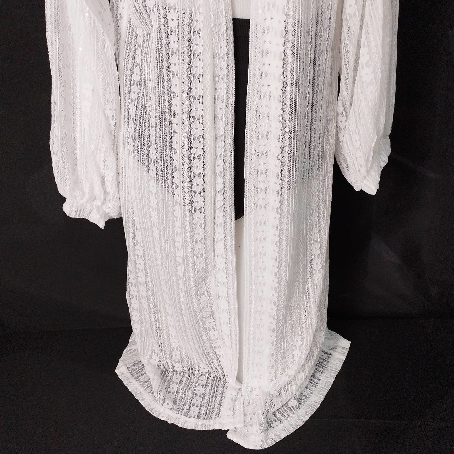 Women Beach Lace Cardigan Longsleeve Open Front