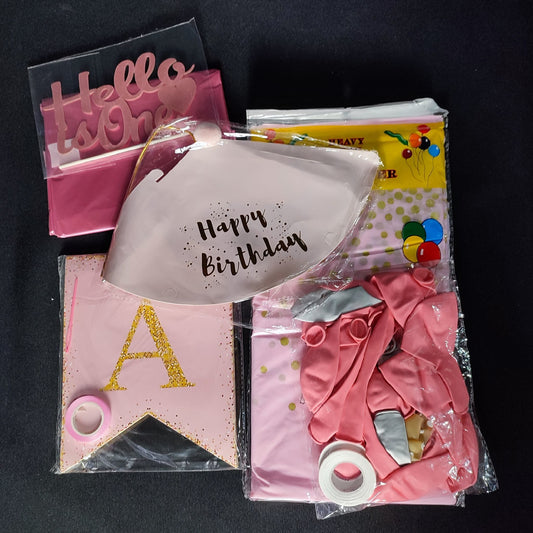 (378RA)Pink Foil Balloon Set 40 "No. 1 Helium Birthday Party Decorations Girl