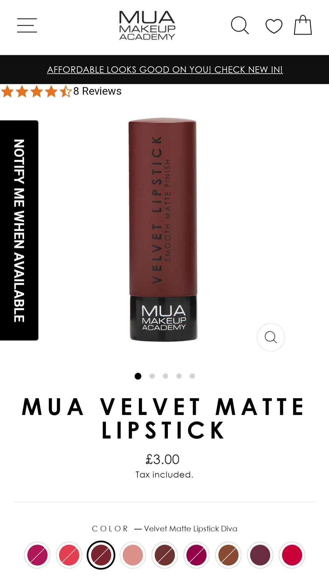 MUA Makeup Academy Matte Lipstick - International Mall Pull-out