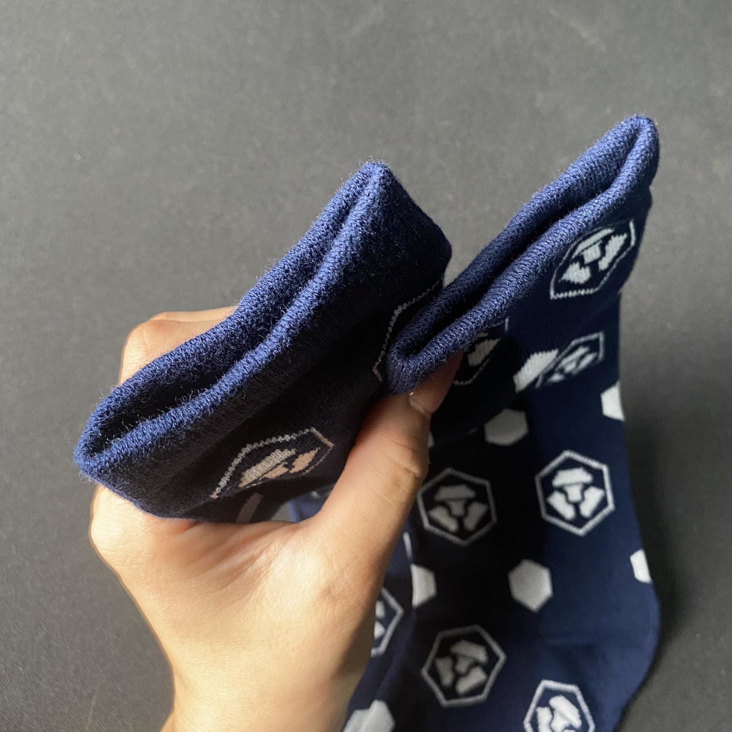 Crypto Navy Blue High Socks - Factory Pull-out