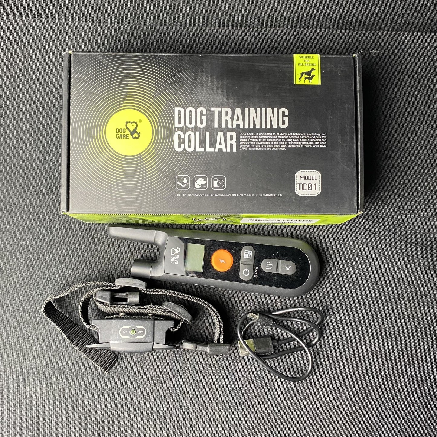 DogCare Dog Training Collar - TC01 (Black/Green Box)