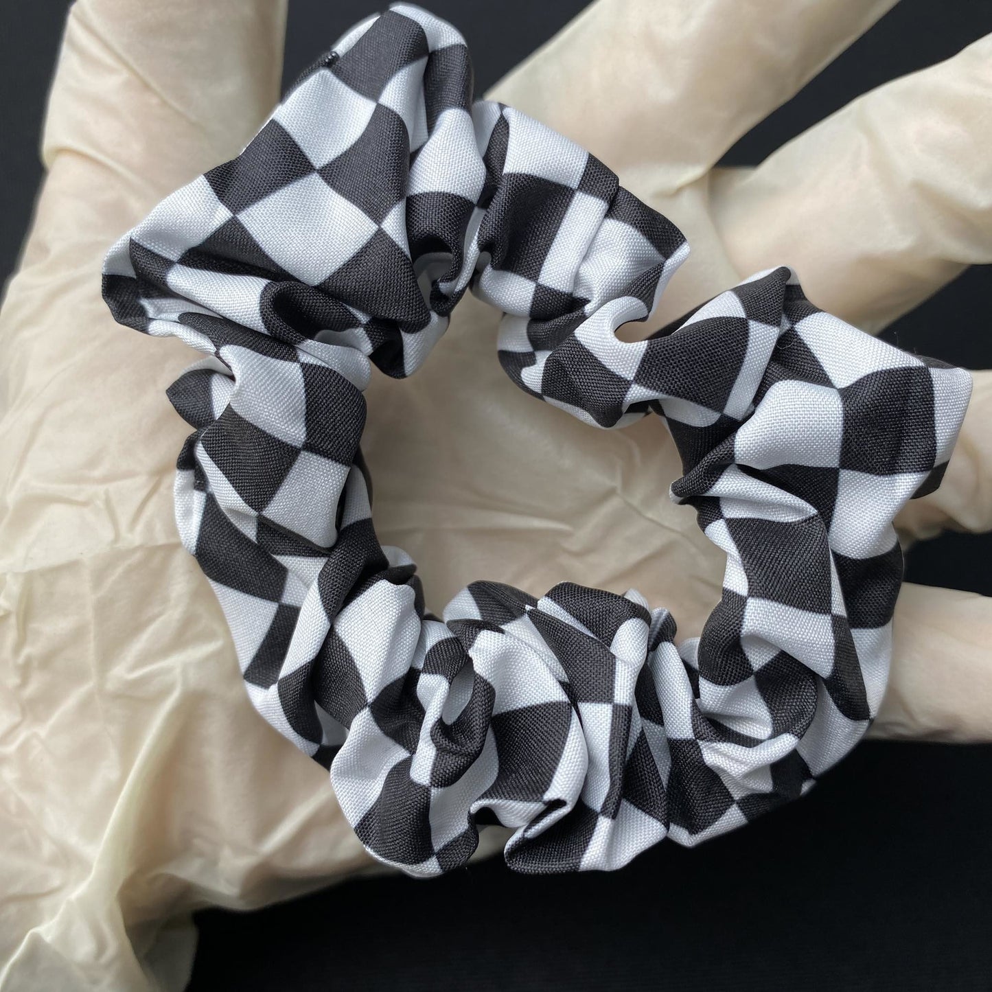 Scrunchies Hair Glittered Checkered By 1pc