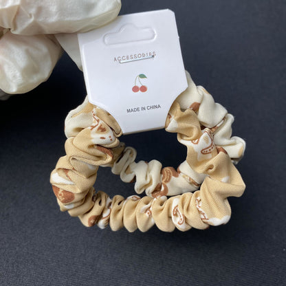 Scrunchies White/Brown By 2pc