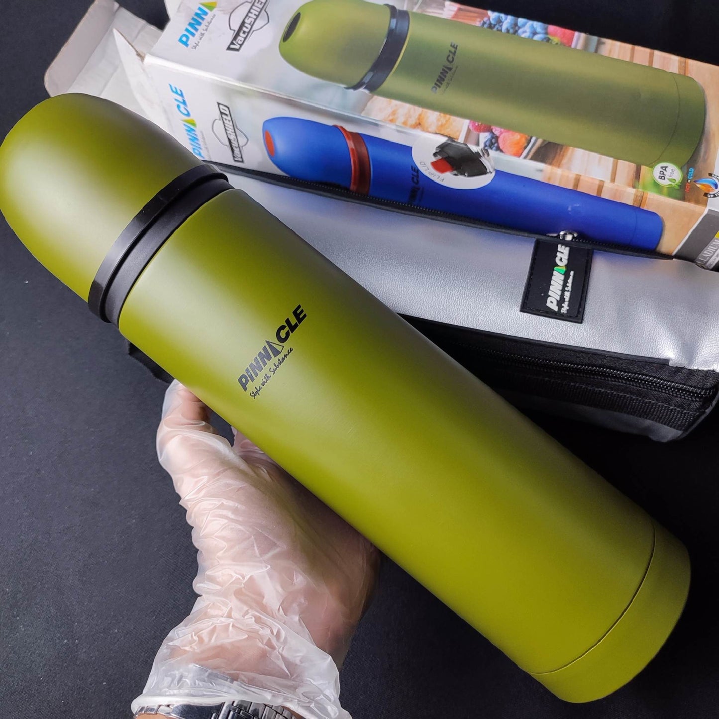 Pinnacle Thermo Vacuum Flask Bottle - Blue