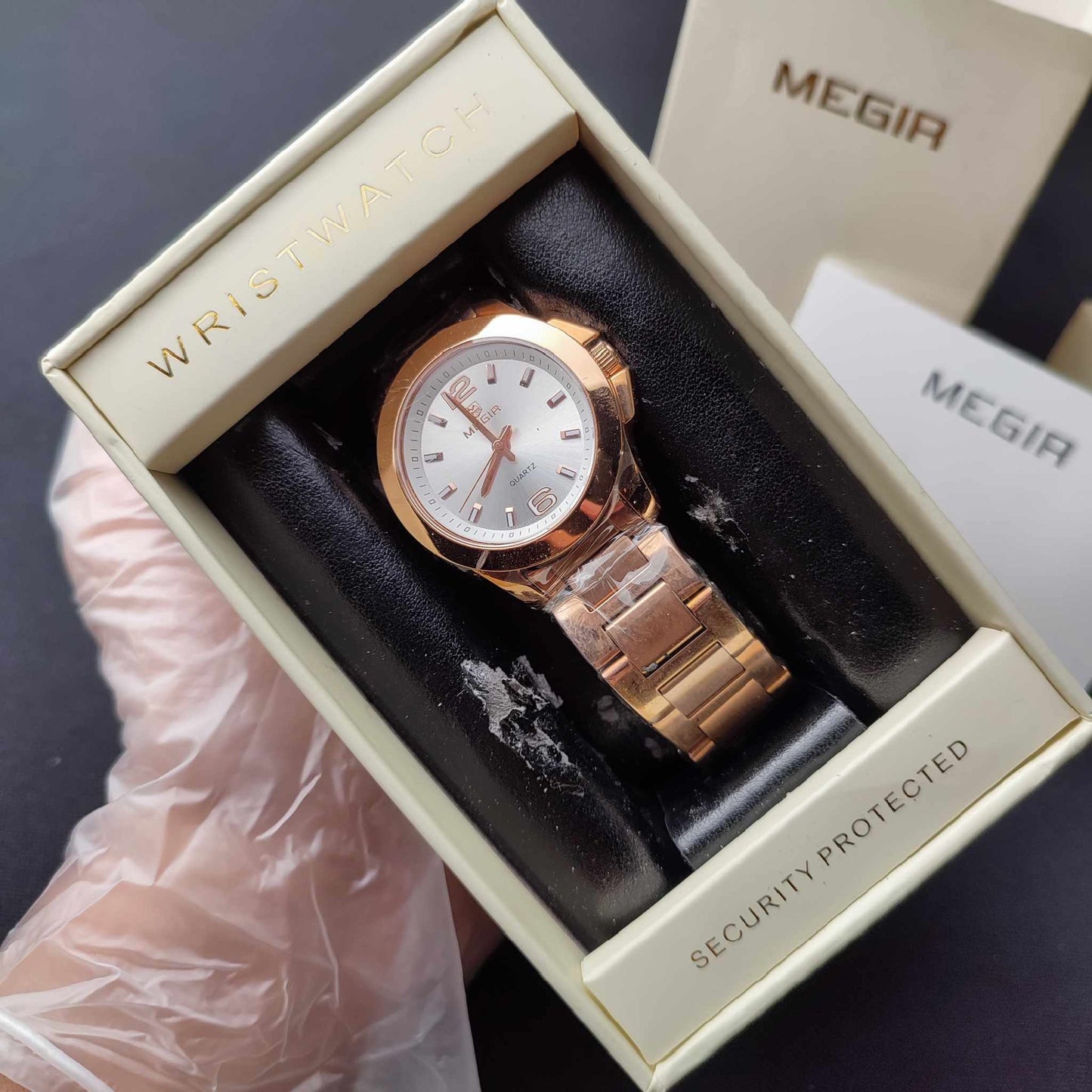 Megir MS5006 Round Steel Watch W/Box