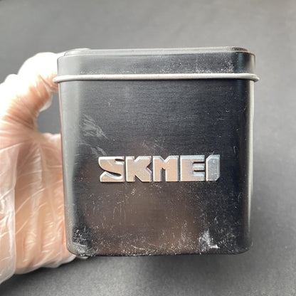 Skmei Steel Chronograph Watch W/Metal Box - Silver