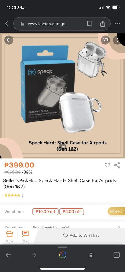 Speck Hard- Shell Case for Airpods (Gen 1&2)