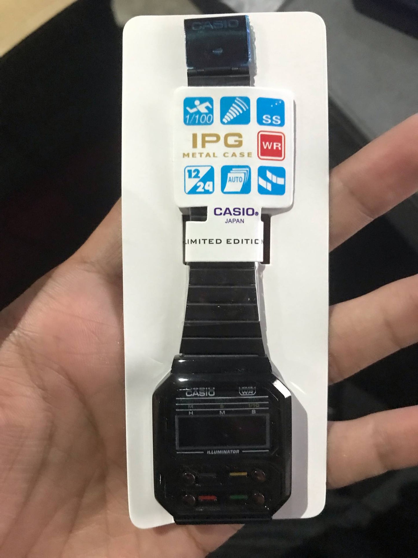 Casio Illuminator Vintage Stainess Steel Digital Watch A100WE