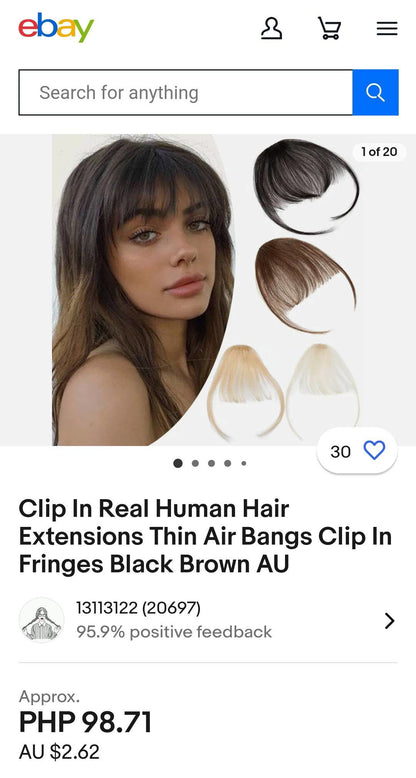 Thin Air Bangs Hair Extension Clip