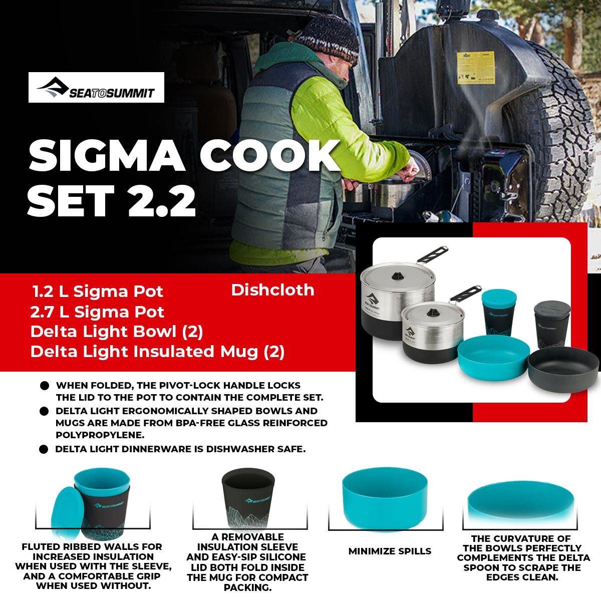 Sea to Summit Sigma Cookset Camping Cookware - International Mall Pull-out