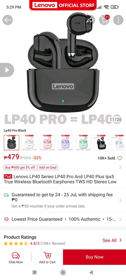 Lenovo Thinkplus LivePods LP5 - White