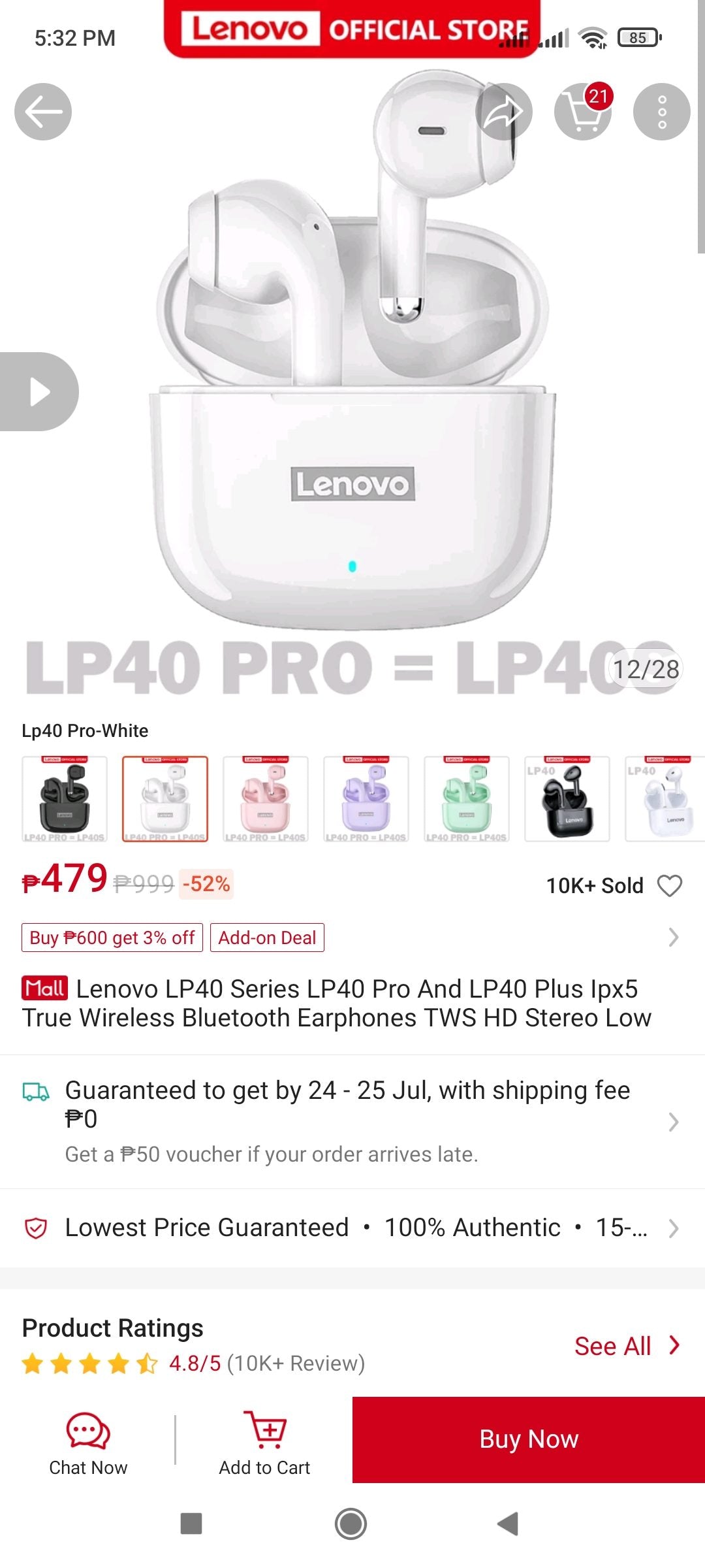 Lenovo Thinkplus LivePods LP40 - Beige