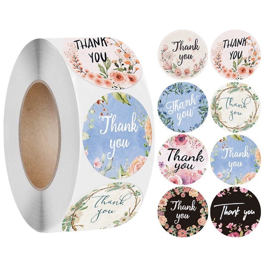 Thank You Labelling Round Sticker - 1 Roll