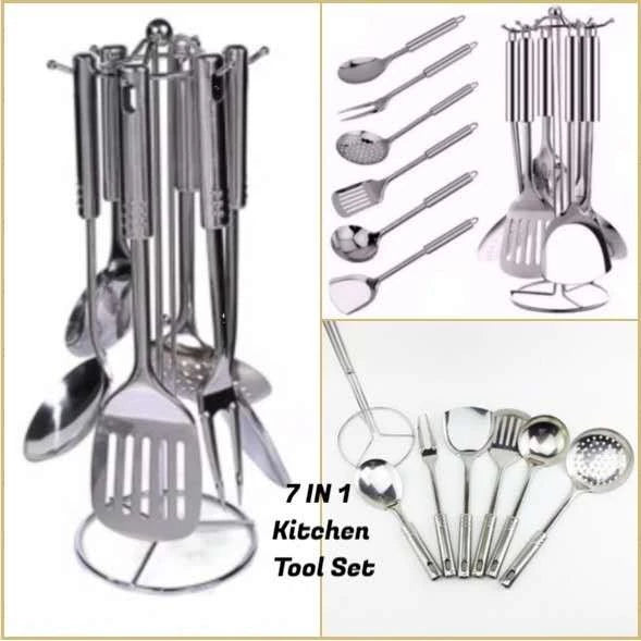 [A1-982] Stainless Steel 7pcs Kitchen Tool Set Upscale Kitchenware